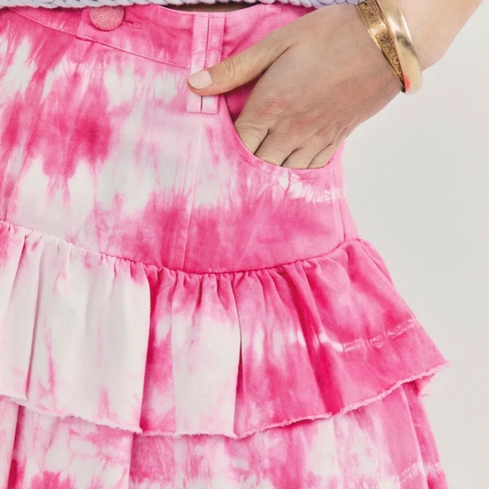 Pink Tie-Dye Ruffle Skirt - Picture 5 of 7